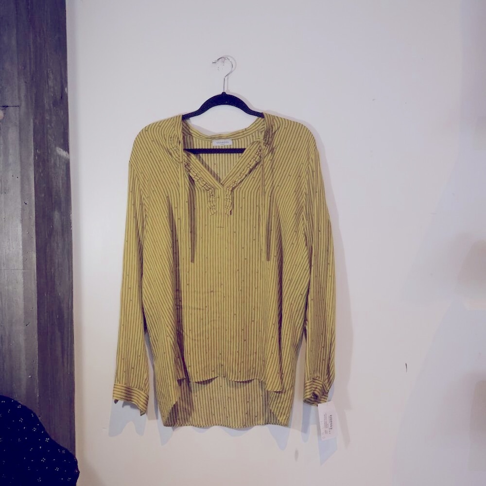 RossO35 Yellow Blouse Size L